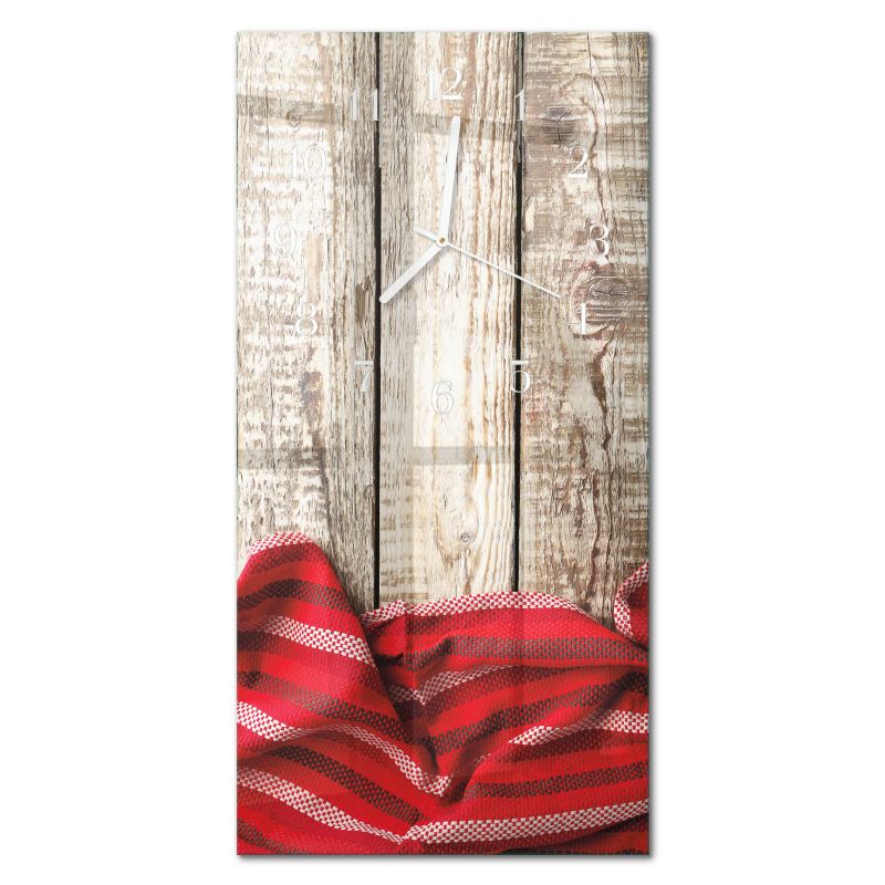 Zegar Ścienny Nowoczesny Tulup 30x60 cm z Białymi Wskazówkami Obrus 1 szt.