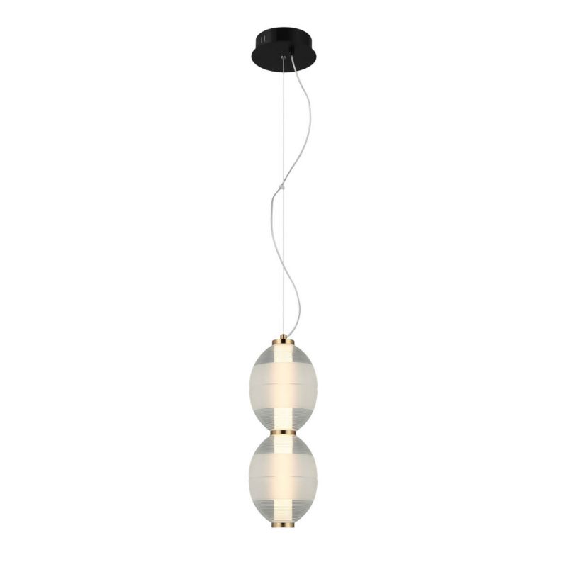 Lampa wisząca Italux Rinot 1148 czarno-biała-przezroczysty dekoracyjna wbudowany LED 16W 1 szt.