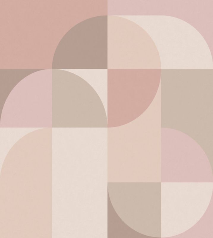 fototapeta Origin Wallcoverings koła w stylu Bauhaus beżowymIróżowym 250 x 279 cm - 1 rol.