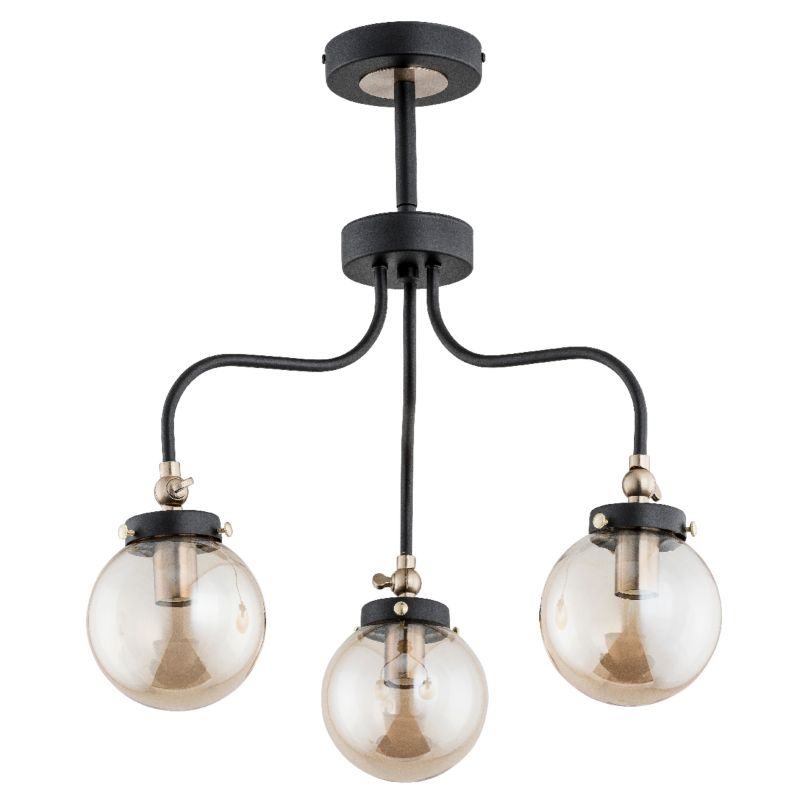 Lampa wisząca pozginane ramiona Alfa KARDAN czarna 3xE14x10W IP20 wym:48x60x60cm - 1 szt.