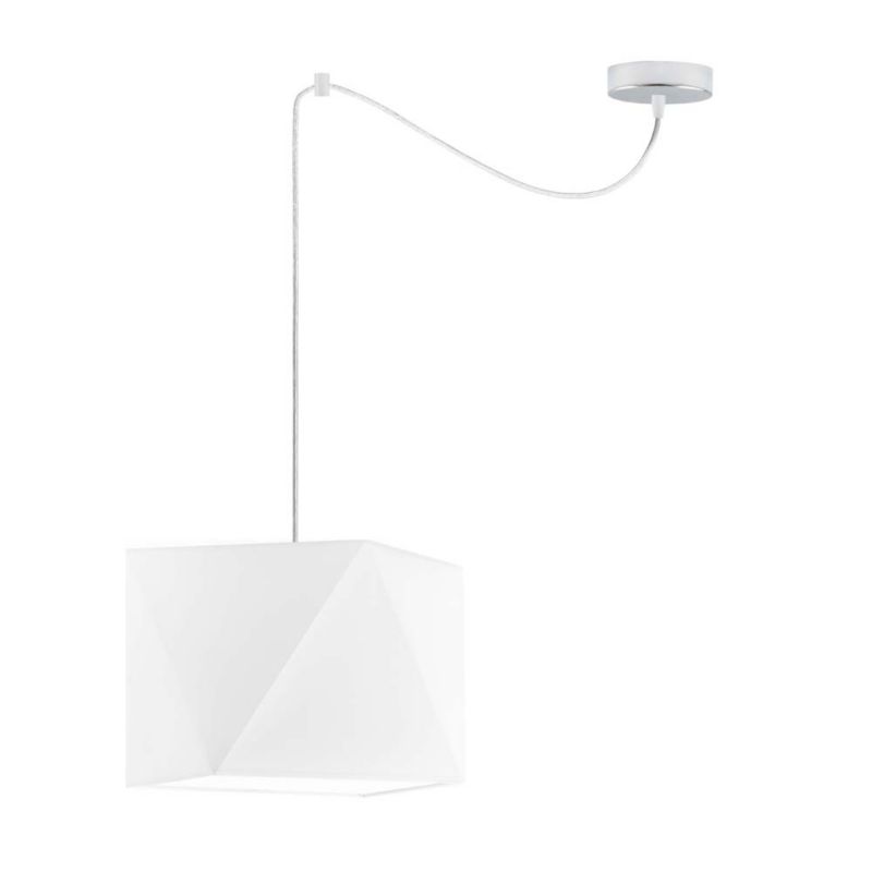 Lampa wisząca zwis Volta Light Factory żyrandol sufitowa pająk z abażurami diament Chrom/Biały POP Z1 1szt.