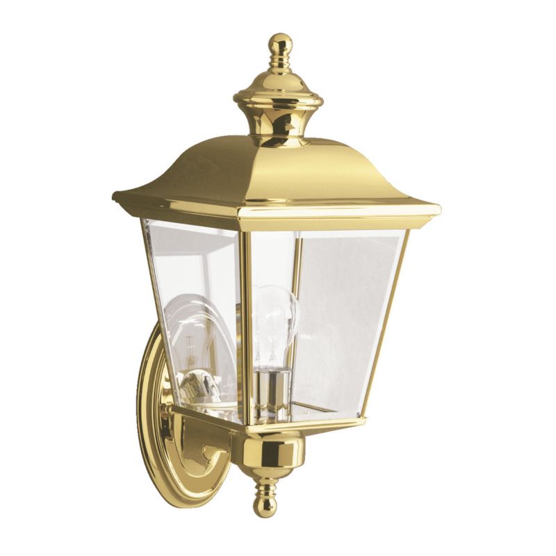 Kinkiet ścienny zewnętrzny Kichler Bay Shore polerowany mosiądz 1 x E27 x 60W IP44 wym: 39,3 x 17,8 x 19,7 cm - 1 szt.