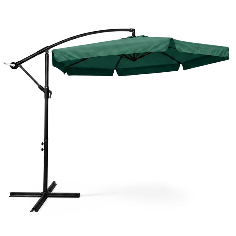 Wodoodporny parasol ogrodowy i tarasowy CYNIA w kolorze ciemnozielonym waga 11,7 kg wymiary 300x300x245 cm 1 szt.