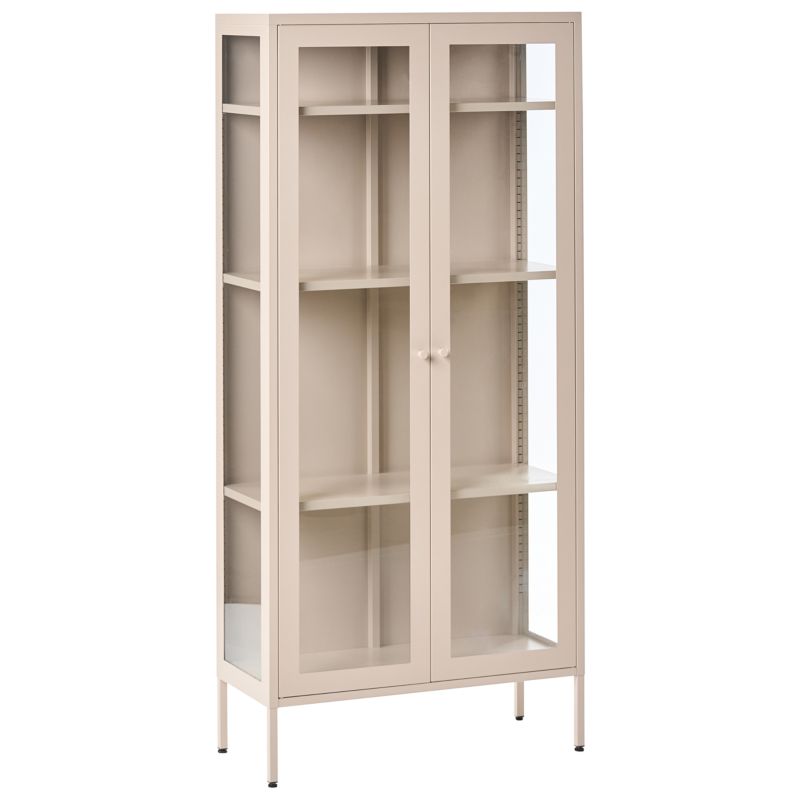 Witryna ze szklaną gablotą Harty Metal 80 cm Beżowy 1 szt.