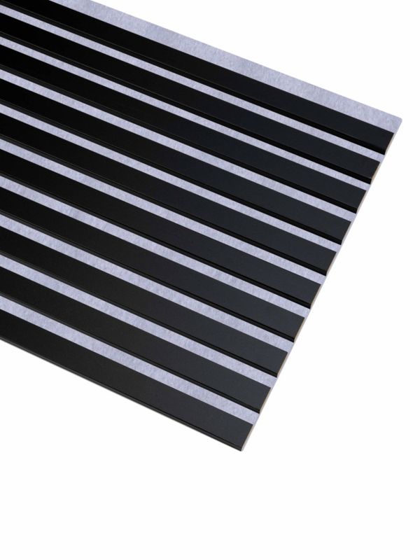 Lamele na Szarym Filcu Ścienne SunWood 275x46cm Panel Dekoracyjny Czarne 1 szt.