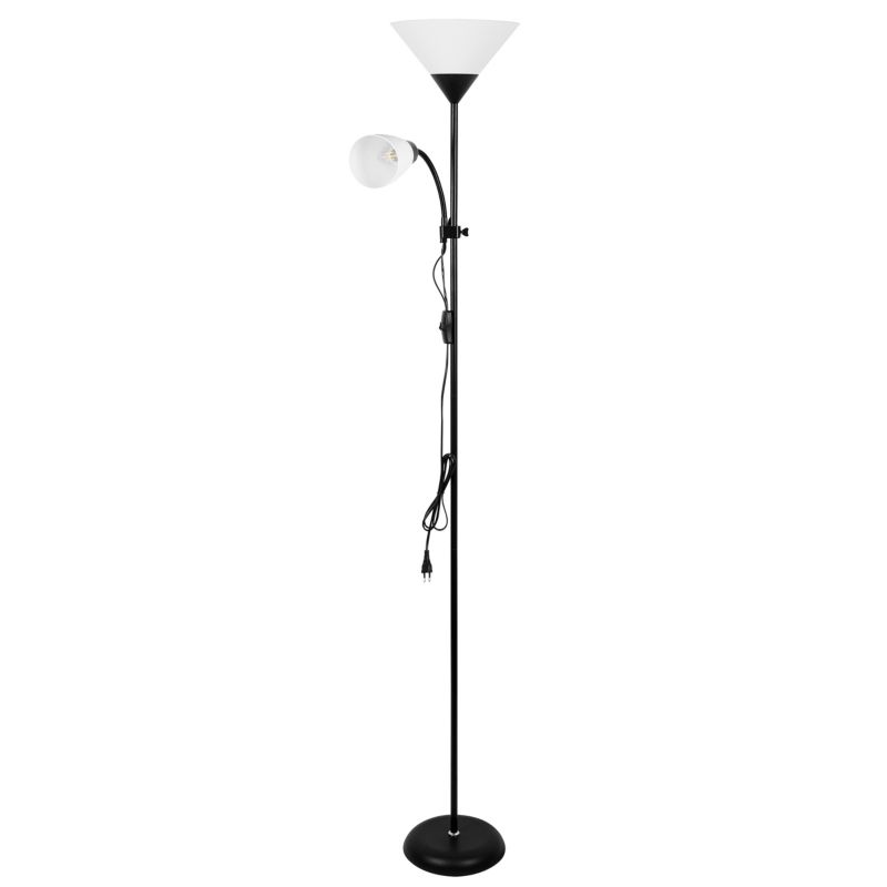 Lampa podłogowa E27 E14 MasterLED Duos 176cm LED stojąca do czytania czarna 1 szt.