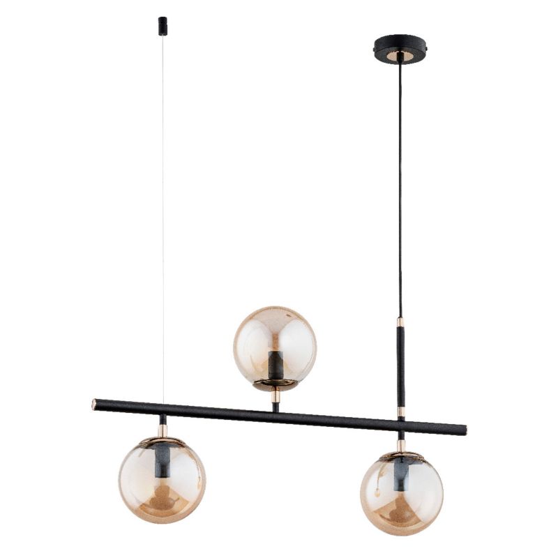 Lampa wisząca Alfa FINGO czarno-bursztynowy-złota 3xE14x10W wym:90x70,5x15cm IP20 -1 szt.