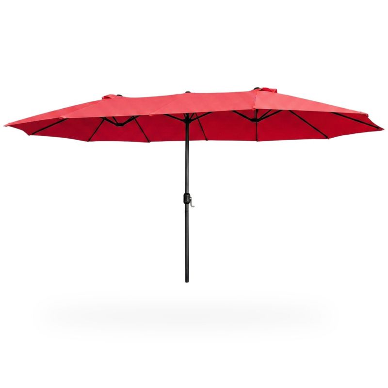 Podwójny parasol ogrodowy Tilia w kolorze czerwonym waga 12,3 kg wymiary 460x270x245 cm 1 szt.