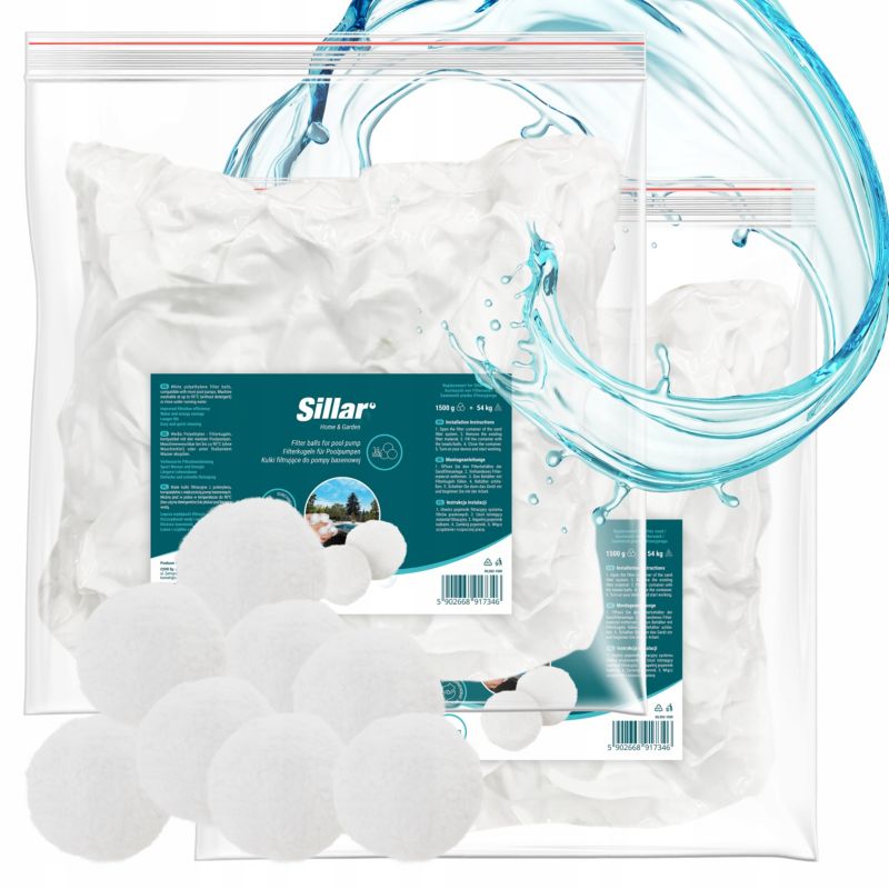 Kulki filtracyjne, Sillar, do basenu, jacuzzi, pompy piaskowej, wielokrotnego użytku, 3kg, 1szt