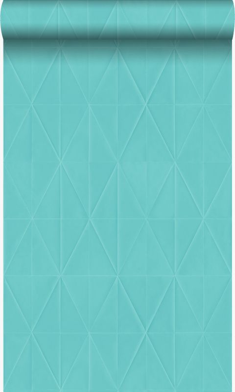 Tapeta Origin Wallcoverings forma graficzna turkusowym 53 cm x 10.05 m - 1 rol.