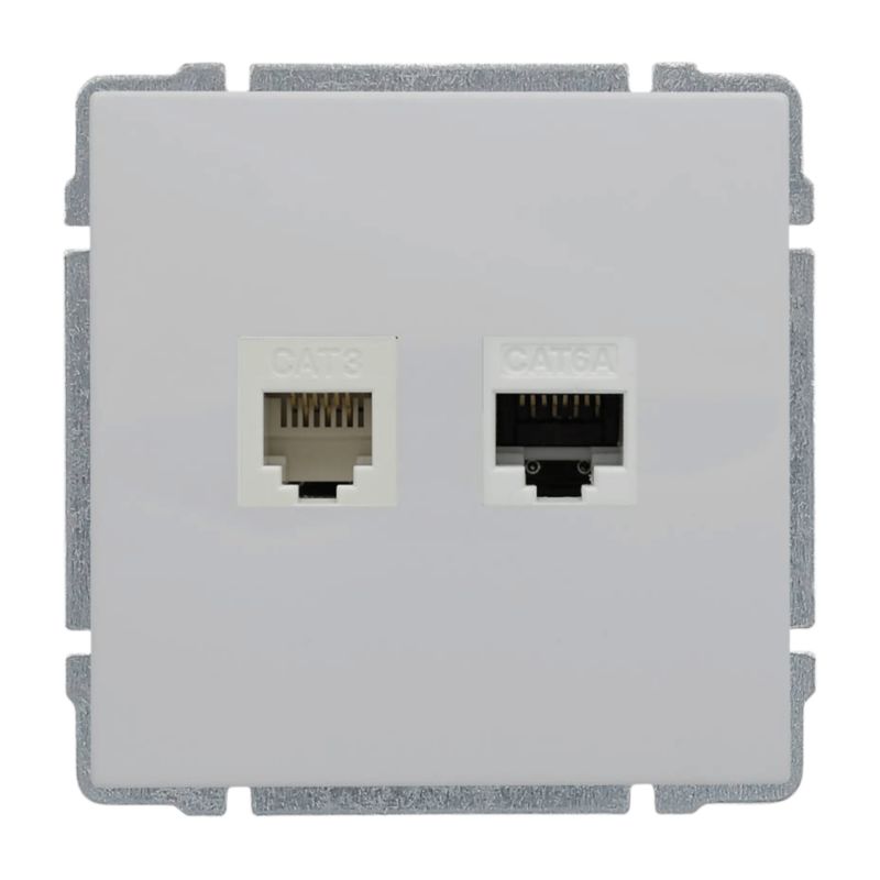 Gniazdo telefoniczno-komputerowe RJ11 + RJ45 kat 5E Kos 66 białe 1szt.