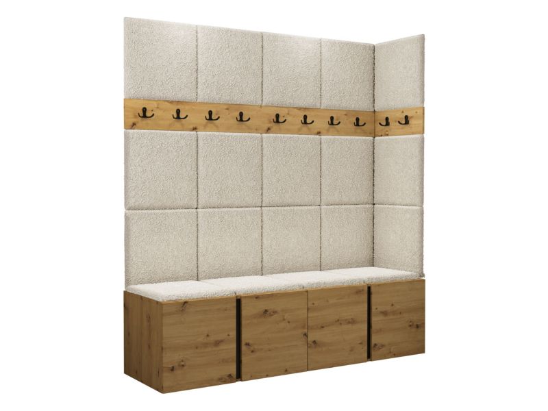 Garderoba MIRJAN 24 Orion II dąb artisan/czarny + beżowa bukla 1 kpl.