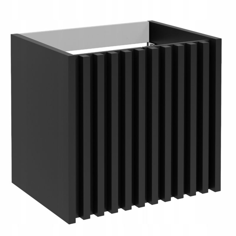 Szafka Łazienkowa Stamar pod Umywalkę / Blat 600 mm Czarna Matowa Lamele Wisząca MDF 1 szt