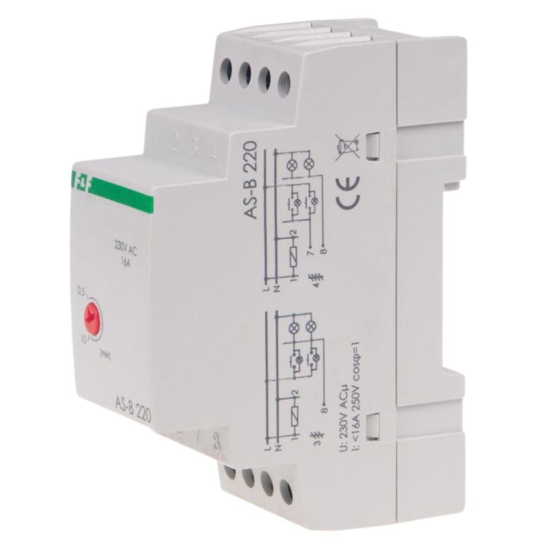 Automat Schodowy Przekaźnik Zaciski Śrubowe F&F 16A 0,5-10Min 230V As-B220 1szt.