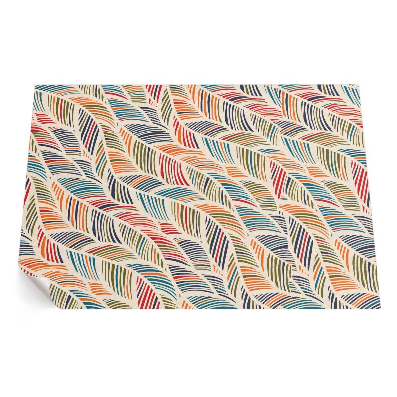 Zewnętrzny Dywan Winylowy ArtPrintCave 80x120 cm Kolorowe abstrakcyjne liście boho 1 szt.