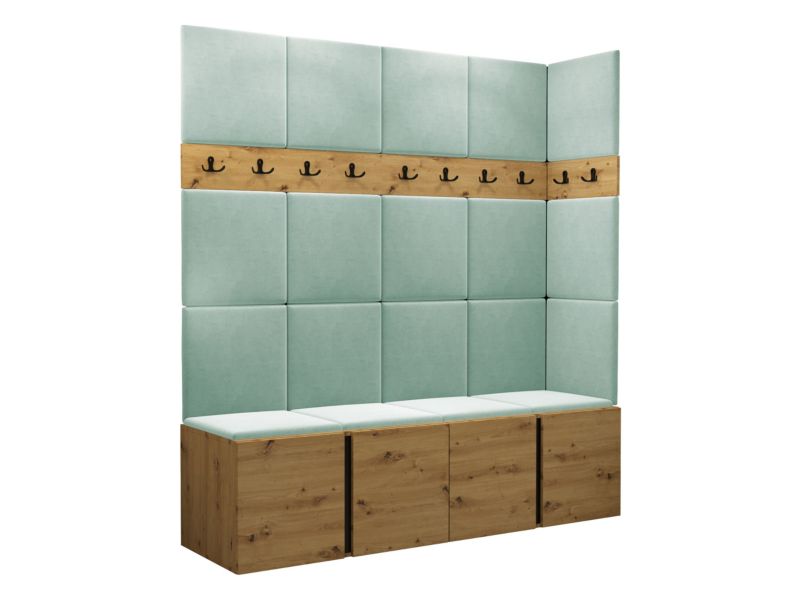 Garderoba MIRJAN 24 Orion II dąb artisan/czarny + miętowy 1 kpl.