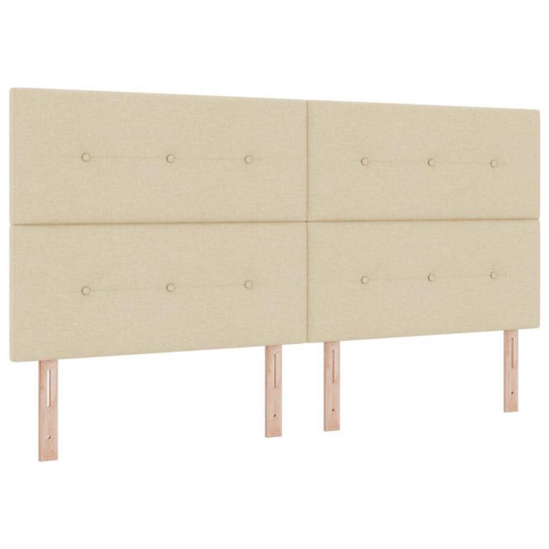 Łóżko z materacem WaszeMeble 200x200 cm Kremowy tkanina z LED WM-3343129 1 szt.