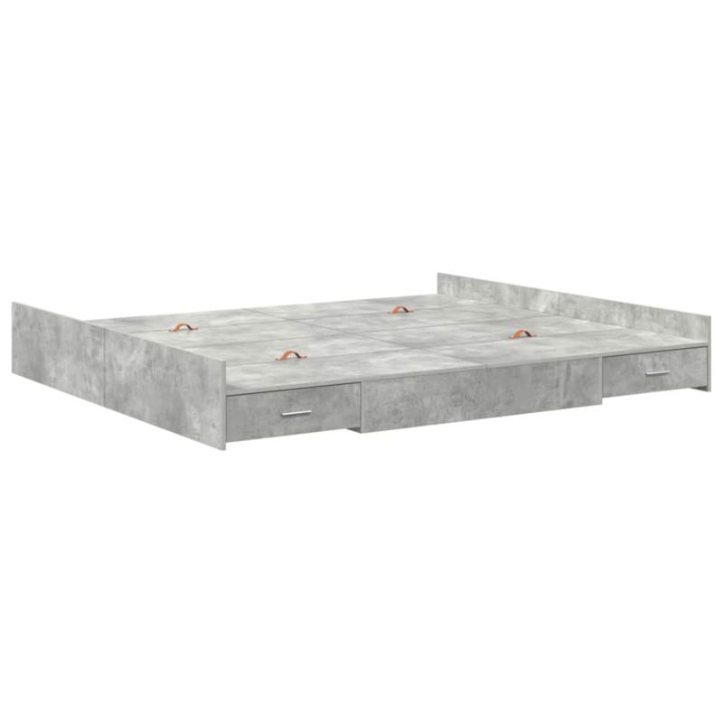 Rama łóżka WaszeMeble 180x200 cm Betonowy szary drewno WM-3335272 1 szt.