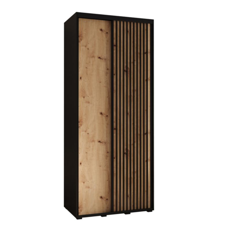 Szafa przesuwna Garderoba Abiks Lanko 1 100 gł. 45 czarny/artisan 1 szt.