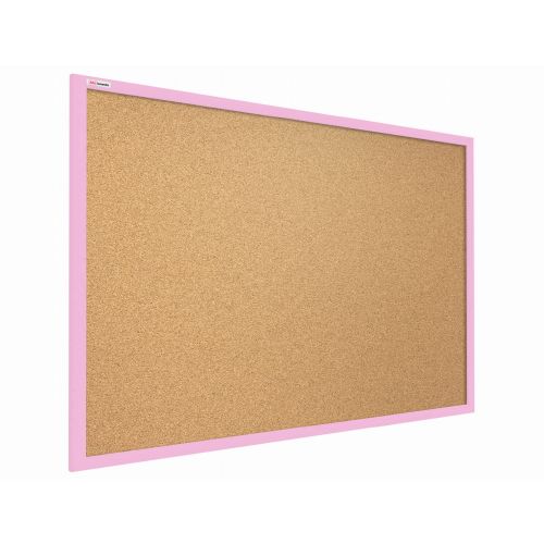Tablica korkowa ALLboards 90x60 cm rama drewniana różowa 1 szt.