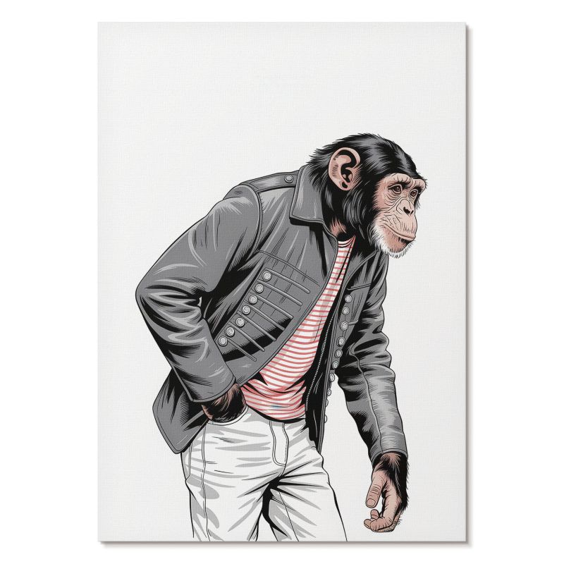 Obraz Plakat Canvas Tulup 21x29,7 cm (A4) Szympans w ubraniu Do salonu, biura, sypialni 1 szt.