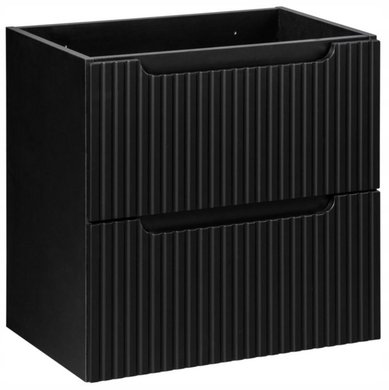 Szafka pod umywalkę łazienkowa Furnidea Nova Black czarna ryflowana 60 cm wisząca 1 szt.
