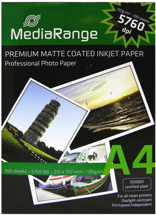 MEDIARANGE Papier 130g op-100 A4 Mat MRINK101 - Henryx24