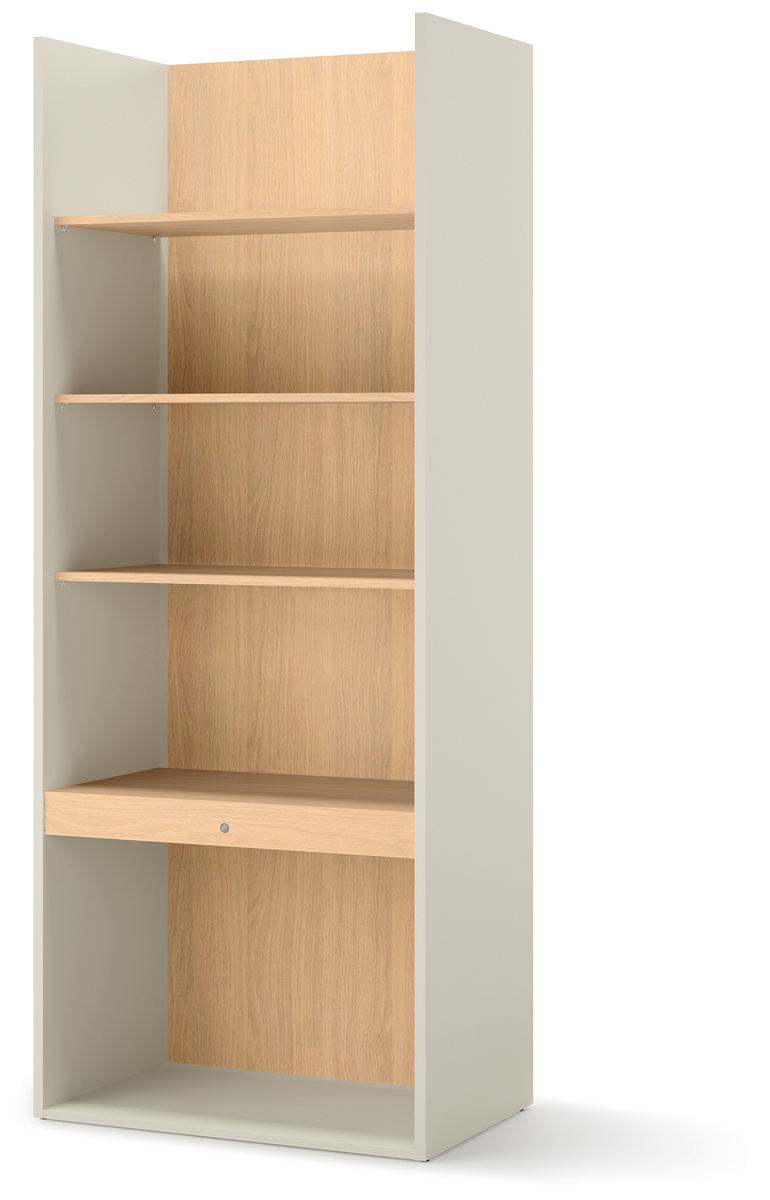 Regał na książki 85 cm z pojemnymi półkami WOOW beżowy