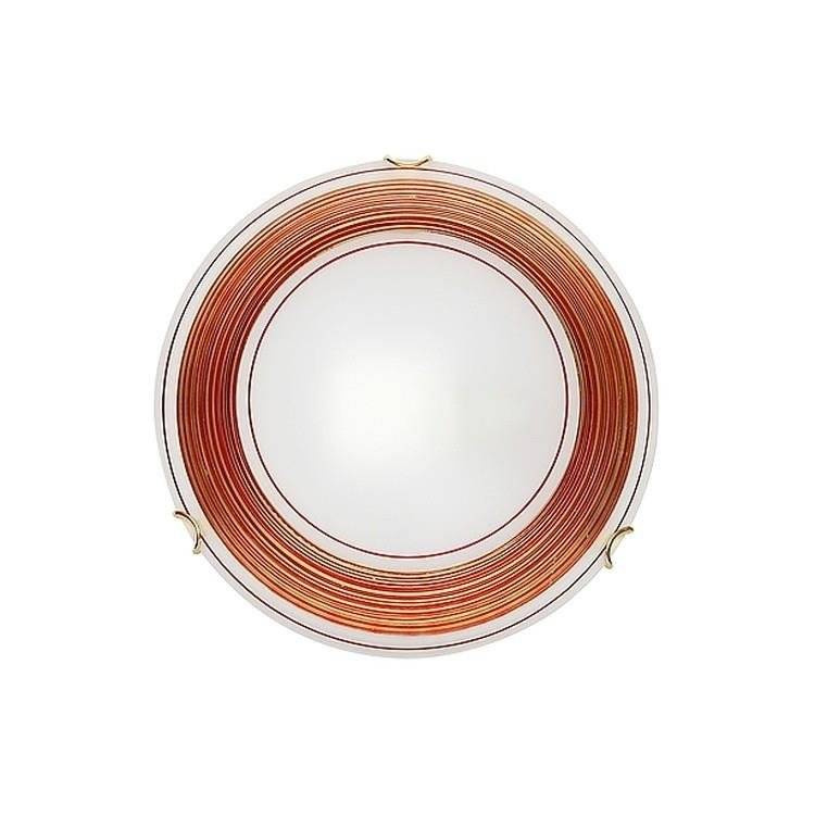 Czerwony plafon sufitowy 30 cm do salonu IZIS metal i szkło