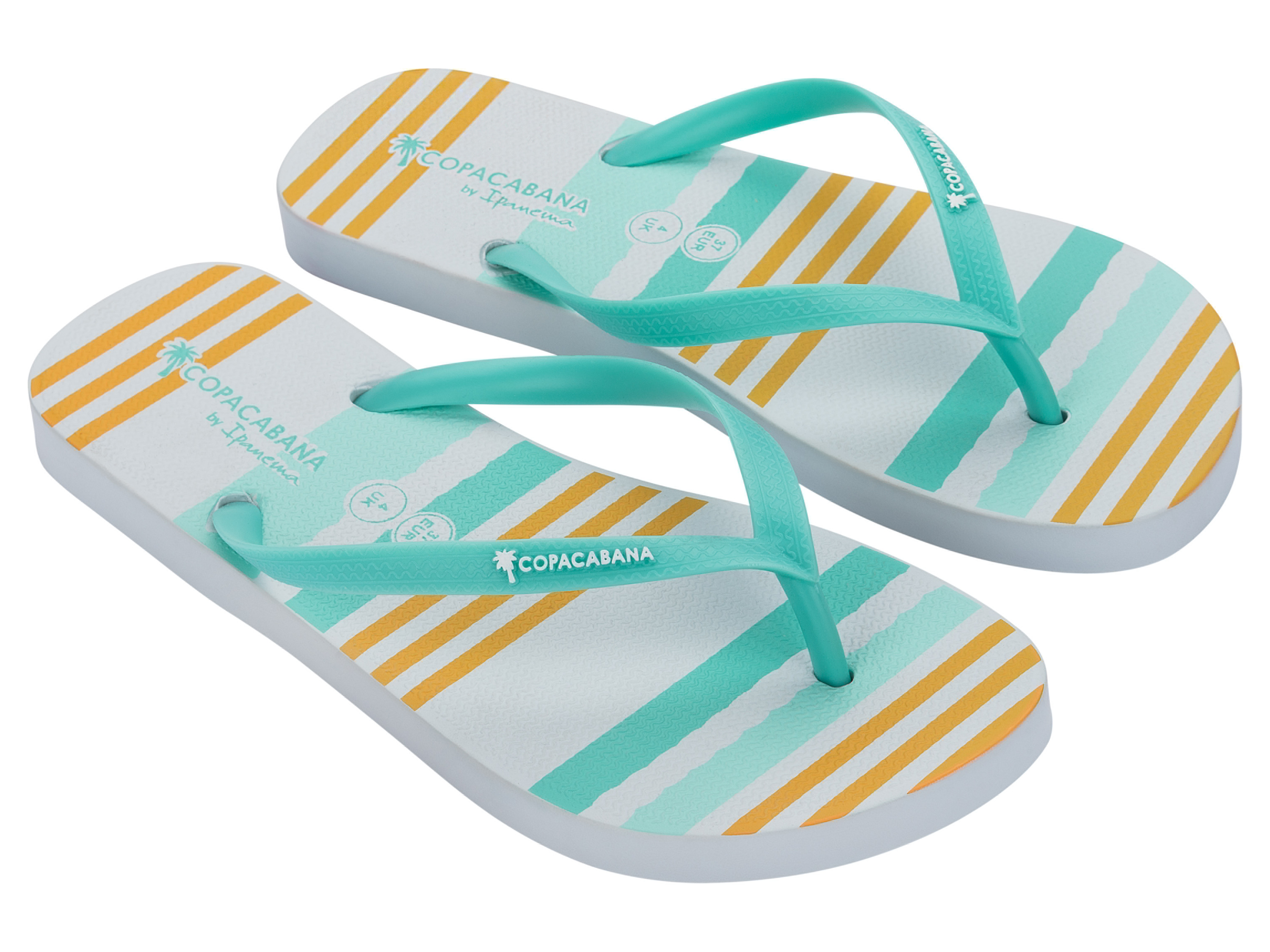 Copacabana by Ipanema Klapki japonki damskie żółty/turkusowy/biały, 38
