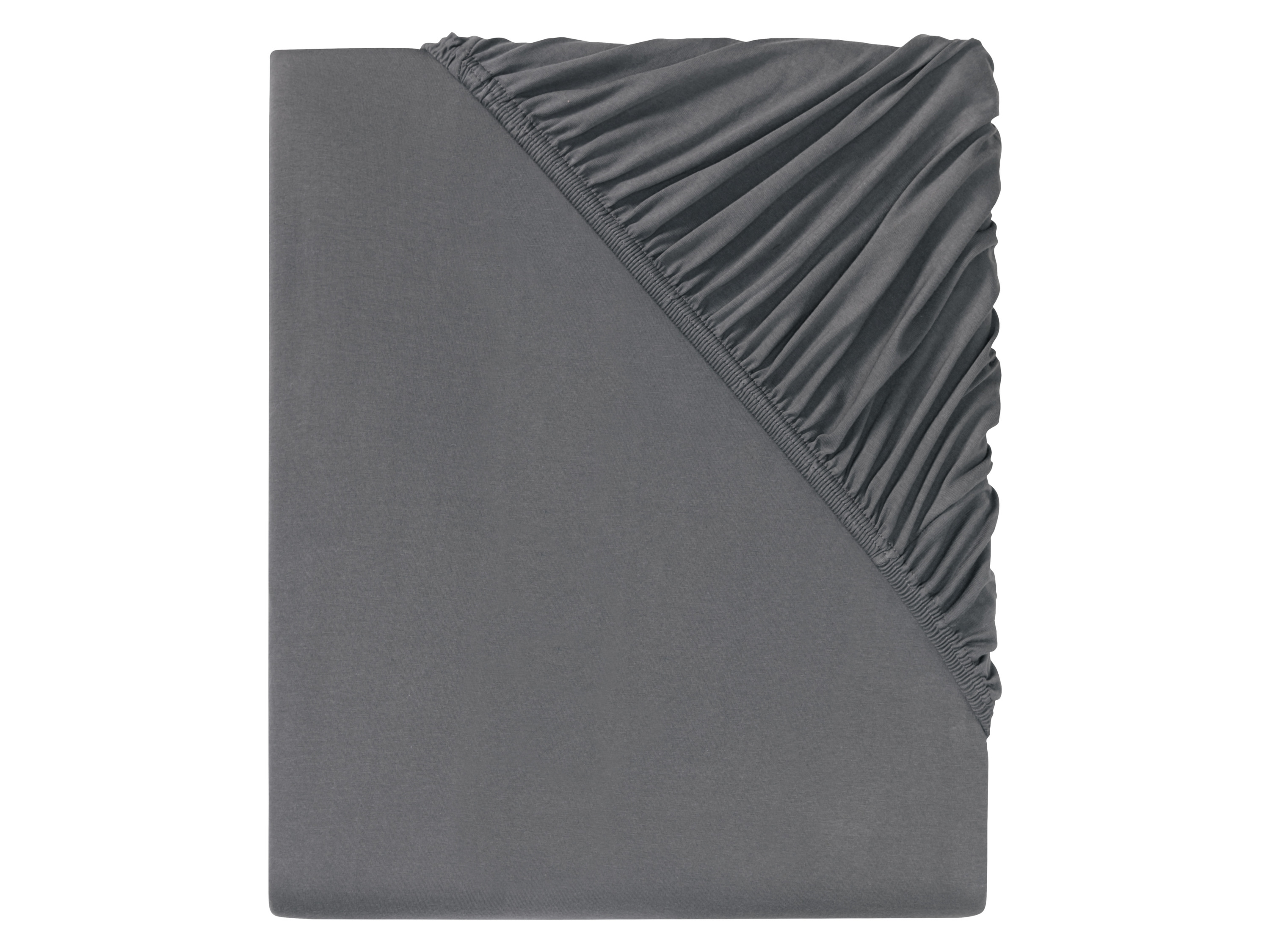 Livarno home Prześcieradło z dżerseju z gumką, 140-160 x 200 cm Ciemnoszary
