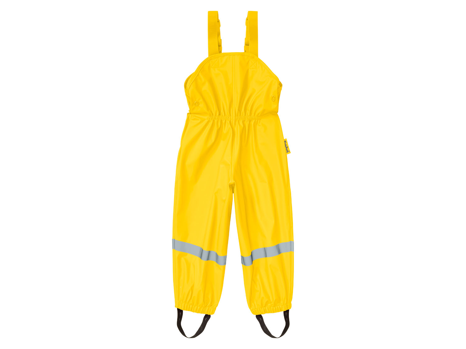 Playshoes Spodnie przeciwdeszczowe dziecięce dla dziewczynki / chłopca, na szelkach z odblaskami 98/104, Żółty