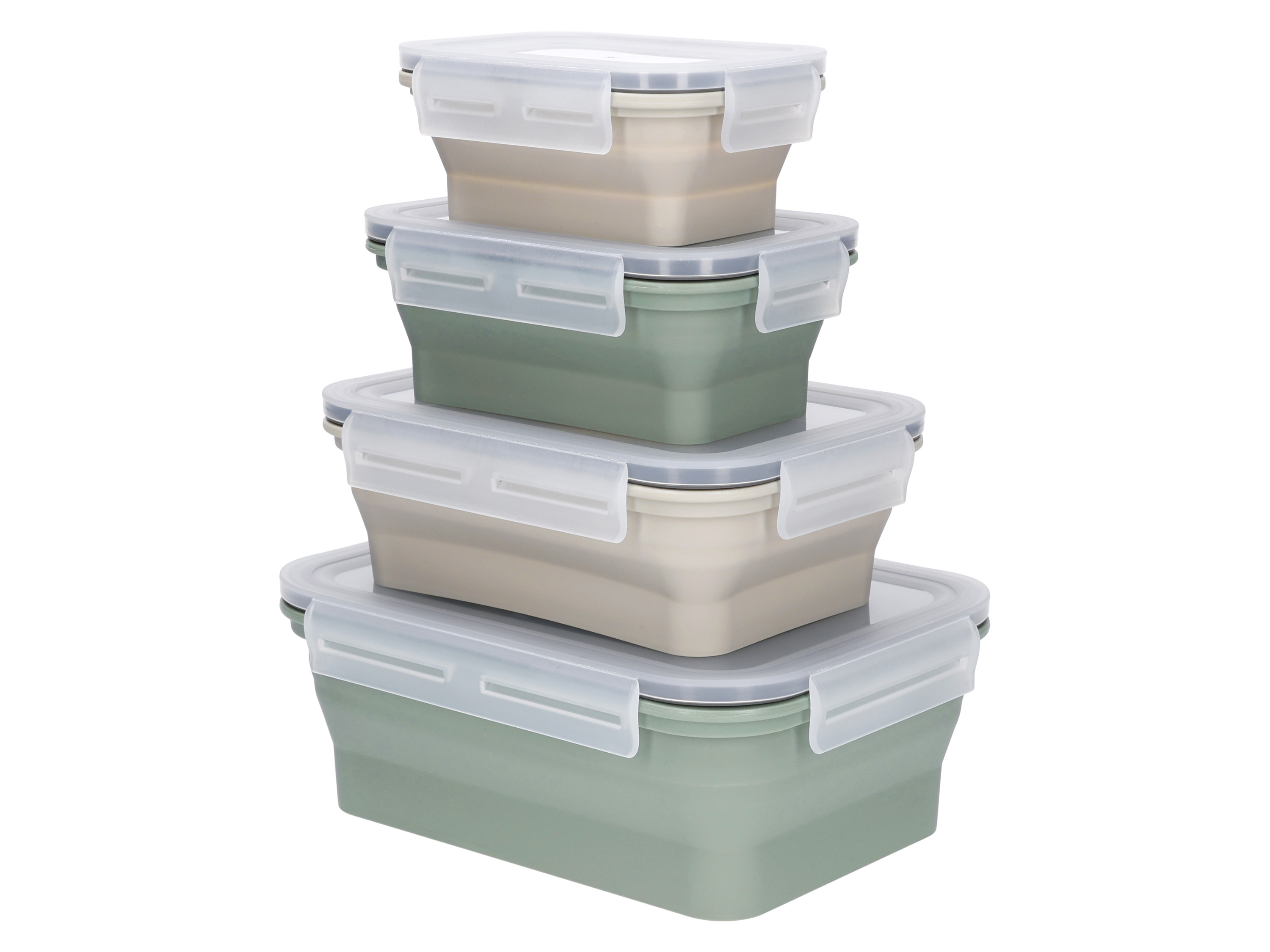 Silvercrest Składane pojemniki na żywność / Lunchbox Prostokąt 4 szt.