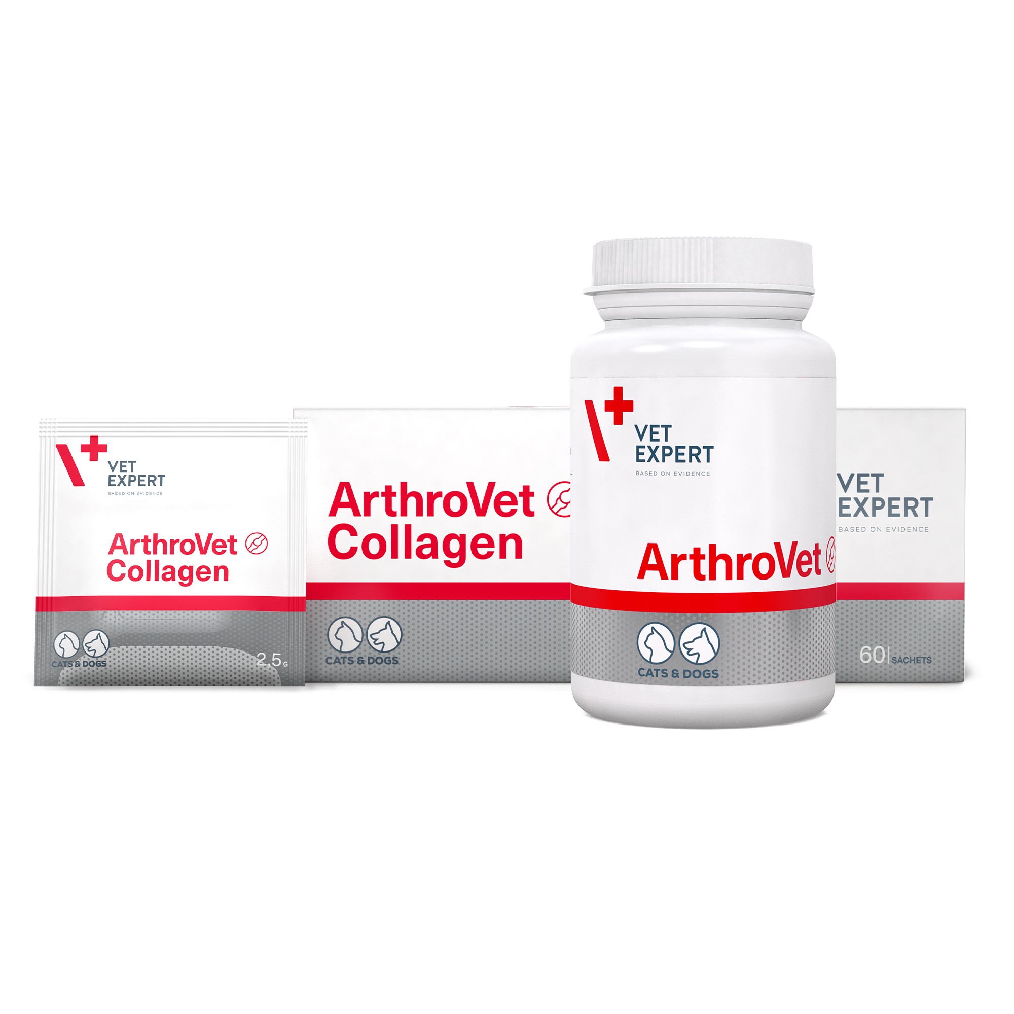 Zestaw na stawy dla psa i kota | Regeneracja i elastyczność chrząstki | ArthroVet + ArthroVet Collagen | VET EXPERT
