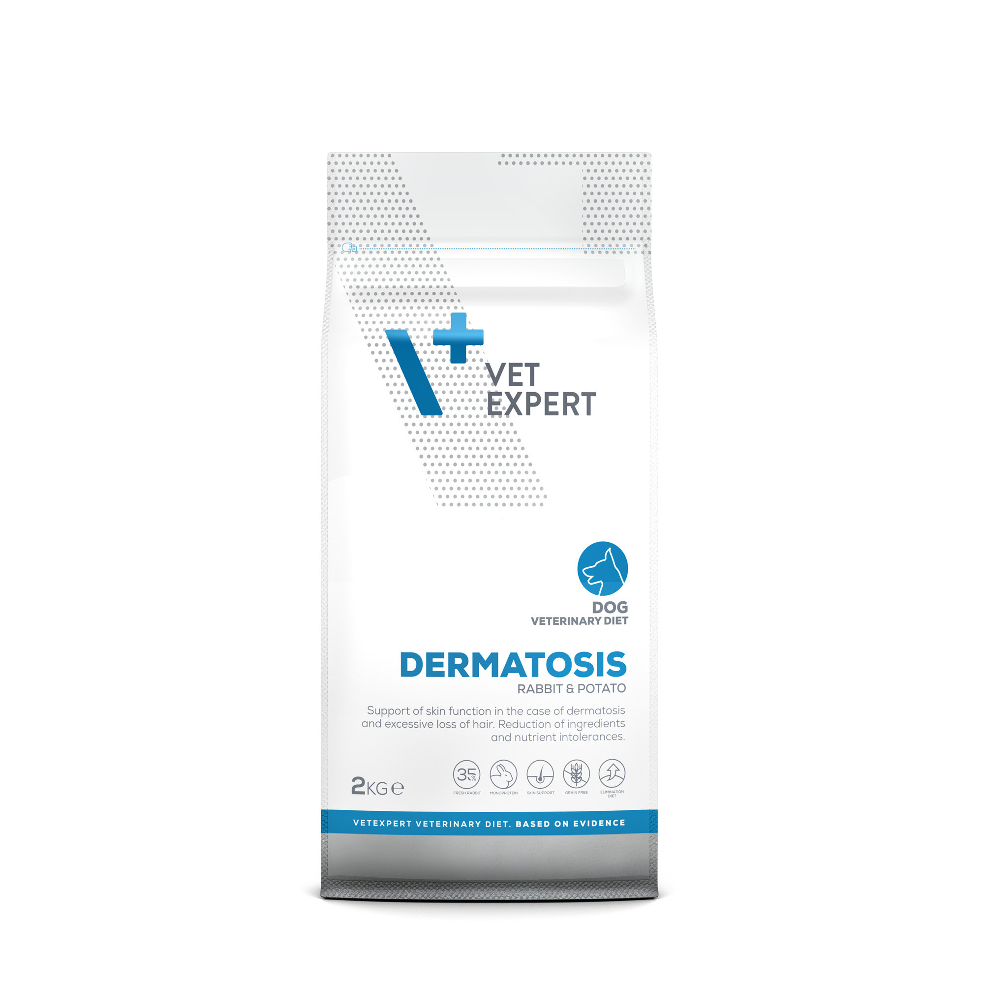 VET EXPERT Dermatosis Dog Rabbit & Potato | 2 kg | Sucha karma na zapalenie skóry i świąd | Królik