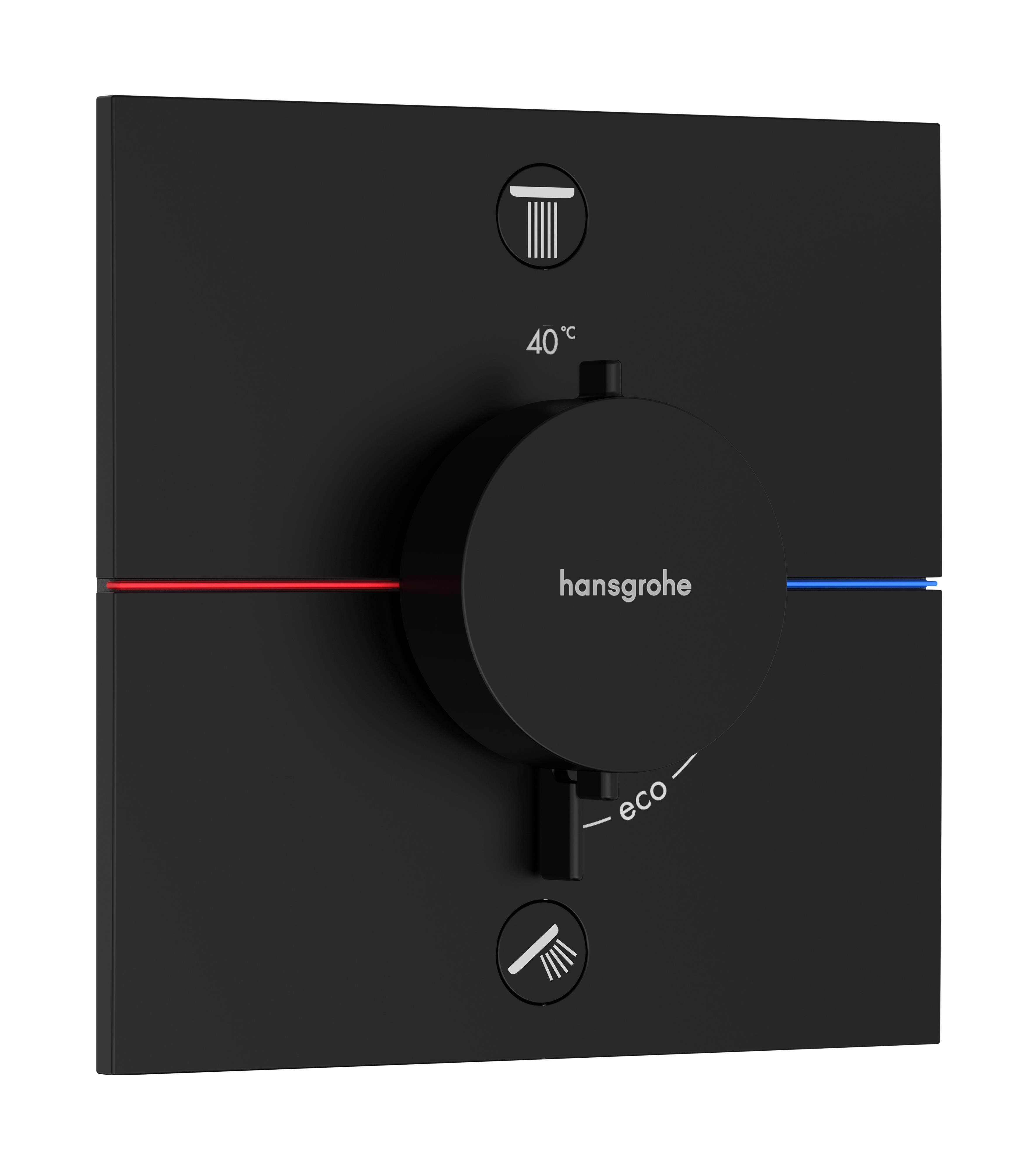 Darmowa Dostawa - Bateria wannowo-prysznicowa podtynkowa termostatyczna czarna Hansgrohe ShowerSelect Comfort E 15578670