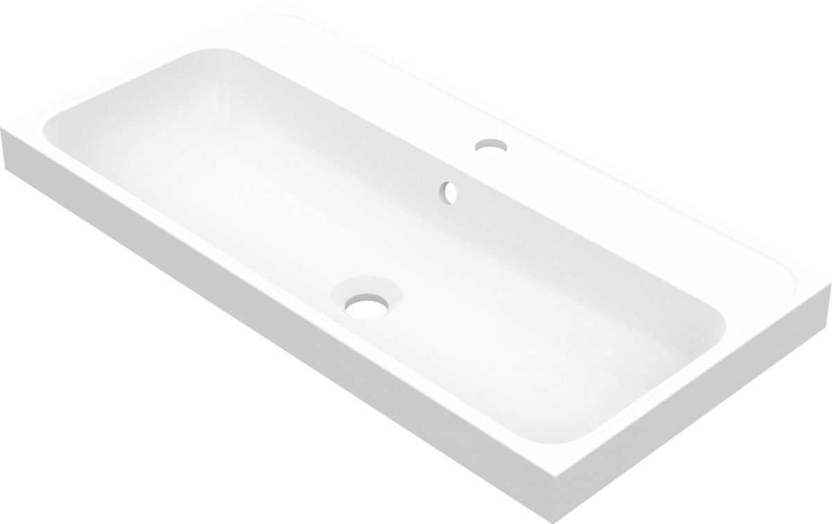 Darmowa Dostawa - Umywalka 100x40 cm prostokątna wpuszczana biała Vayer Cygnus 1000400103101XX