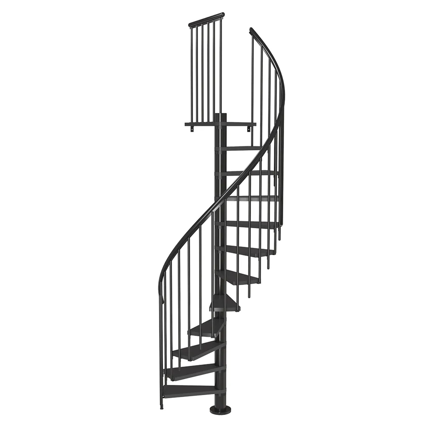 Dolle Schody spiralne Calgary 120 T, 11 stopni+podest, antracyt, wys. 280,8 cm