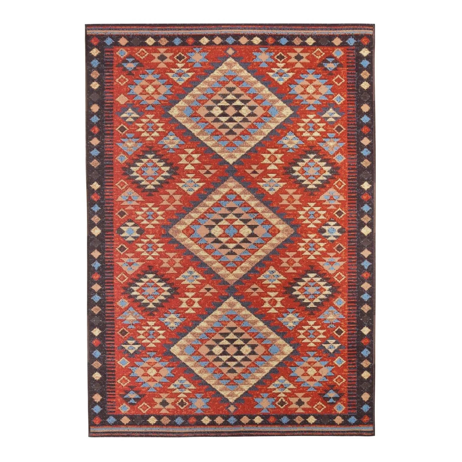 Indavo Dywan BORNEO kilim 133 x 190 cm czerwony