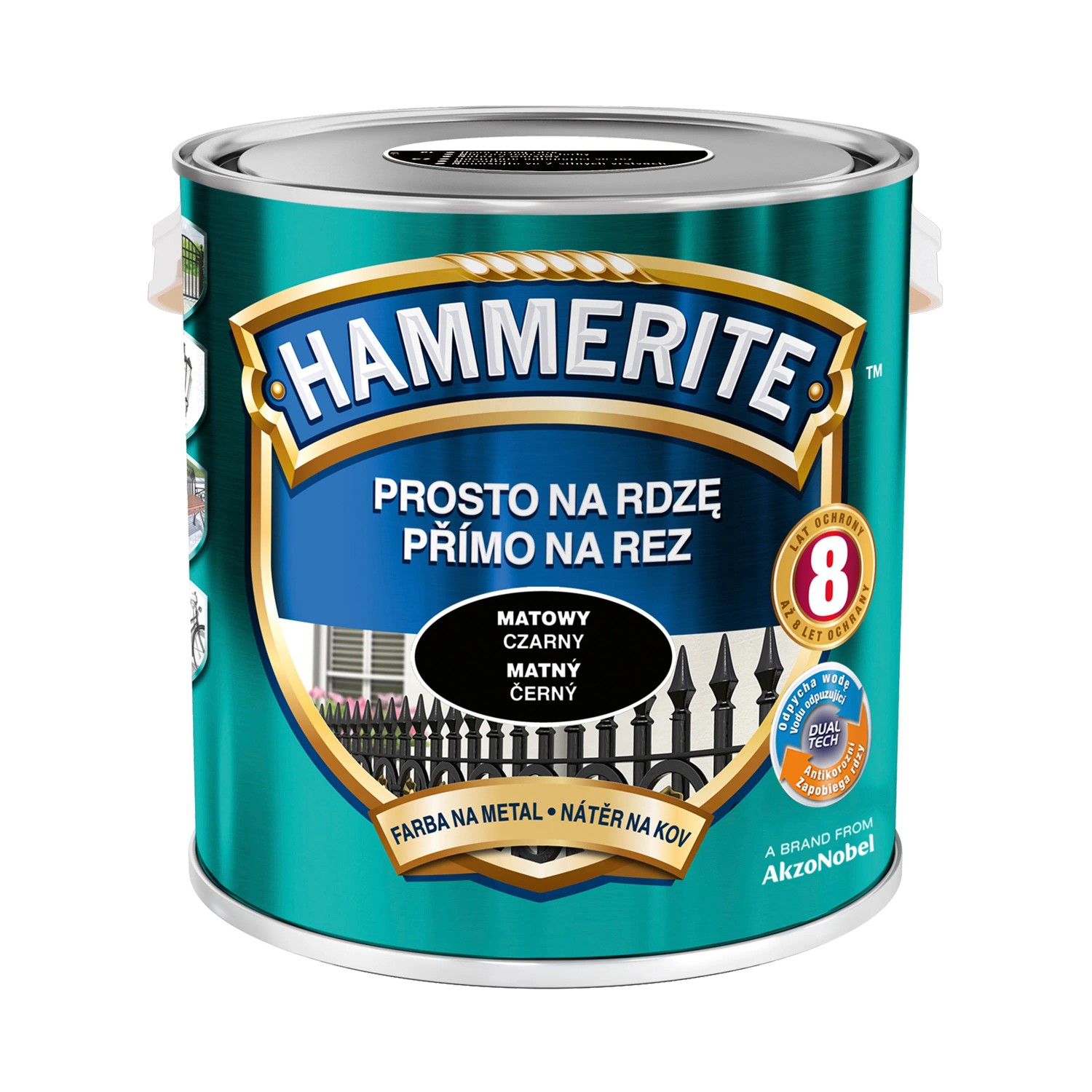 Hammerite Emalia antykorozyjna czarna matowa 2,5 l
