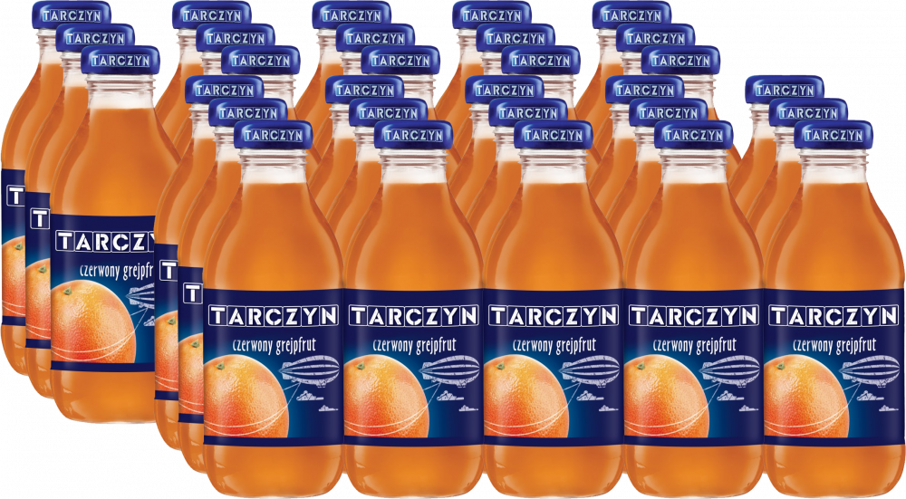30x Napój czerwony grejpfrut Tarczyn, butelka szklana, 0.3l