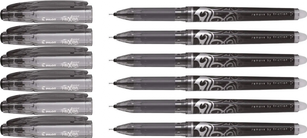 6x Cienkopis wymazywalny Pilot, Frixion Point, 0.5mm, czarny