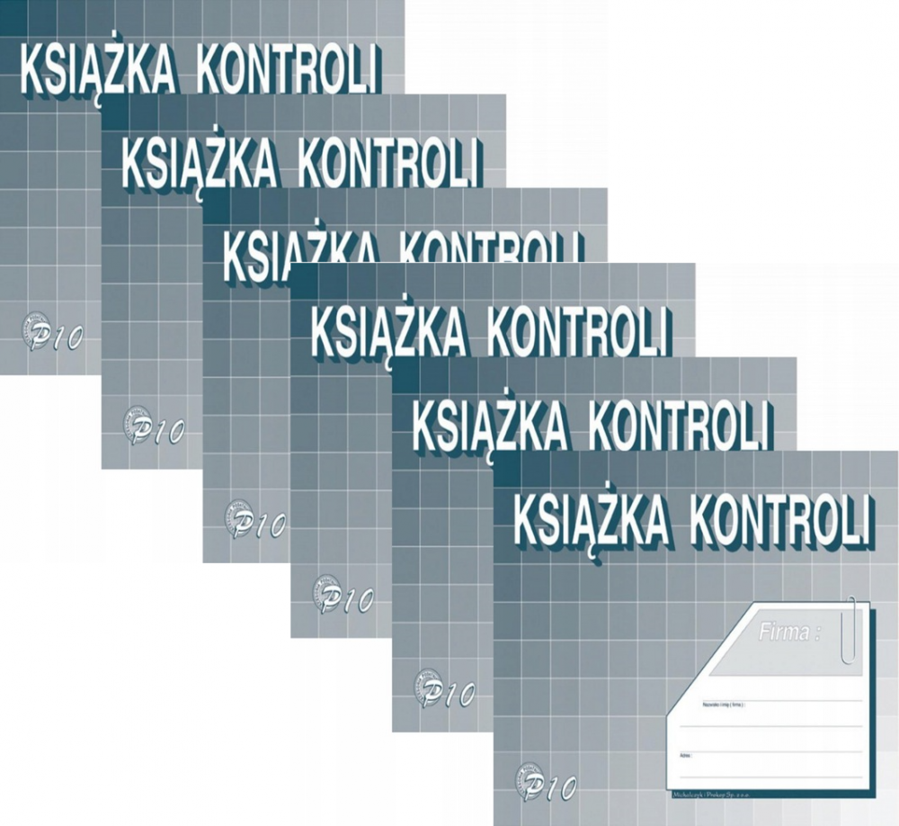 6x Druk akcydensowy Książka kontroli MiP P-10-U, A5, offsetowy, 16k