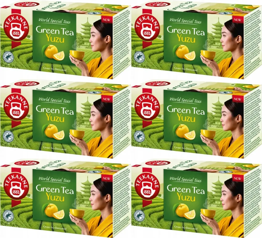 6x Herbata zielona w torebkach Teekanne Green Tea Yuzu, 20 sztuk x 1.75g