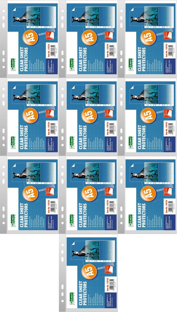 10x Koszulki krystaliczne D.Rect, A5, 50μm, 100 sztuk, transparentny