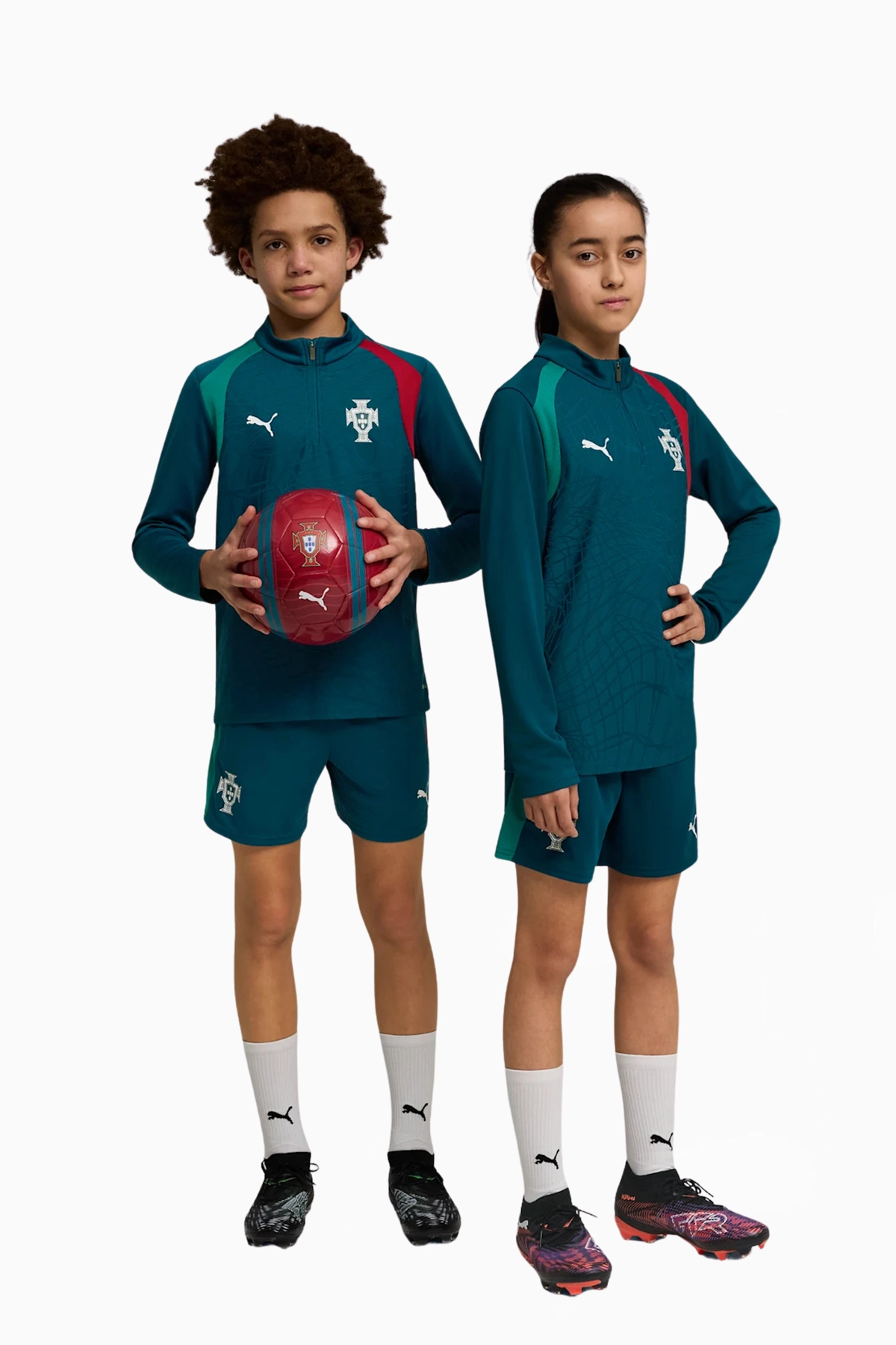 Bluza Reprezentacji Portugalii Puma 2026 Training 1/4 Zip Junior - Zielony