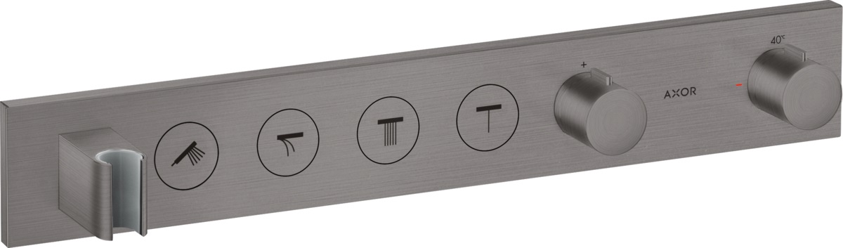 Axor ShowerSolutions bateria wannowo-prysznicowa podtynkowa termostatyczna czarny chrom szczotkowany 18357340