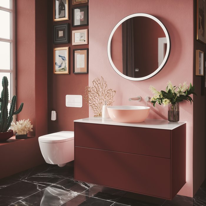Villeroy & Boch Subway 3.0 lustro 71,2x71,2 cm okrągłe z oświetleniem srebrny A46471BC