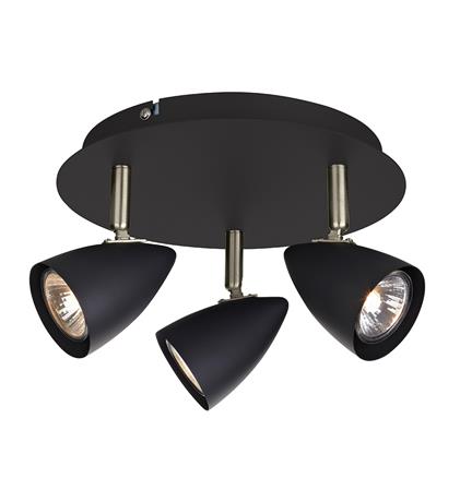 Markslöjd Ciro lampa podsufitowa 3x7W czarny/stal 107411