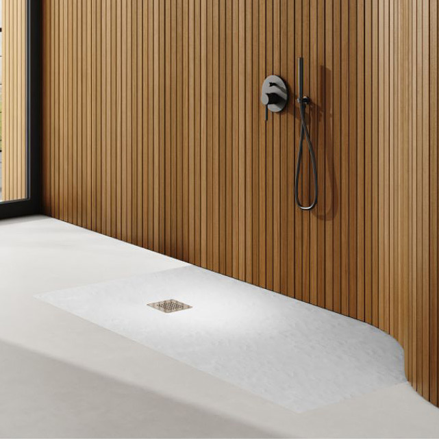 Schedpol Kalait White Stone brodzik kwadratowy 80x80 cm biały 3.3100/B/ST-M2
